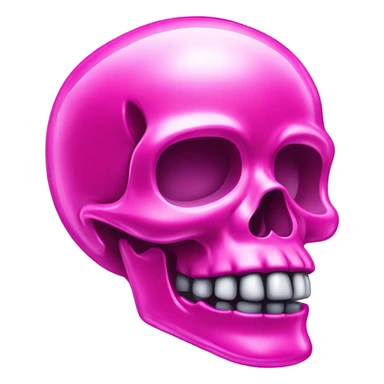 Crystalized hot pink skeleton head that is shiny  sticker
