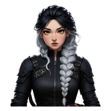 girl with dragon and lightning sticker