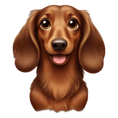 brown long haired dachshund  sticker