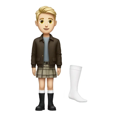white boy wearing a skirt and thigh high socks sticker