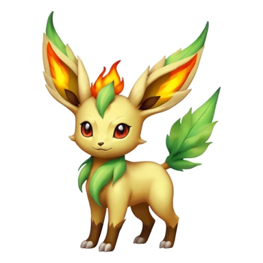 Fire-type Fakémon-Leafeon full body sticker