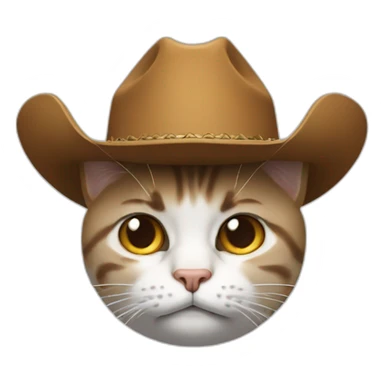 pleading cat face whit cowboy hat sticker