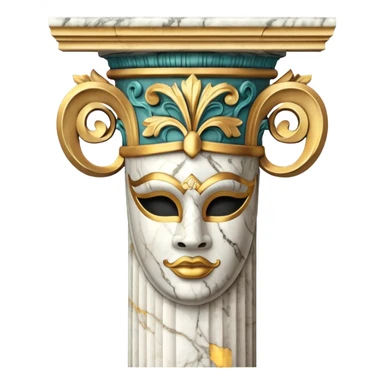 classical column with a mask above sticker