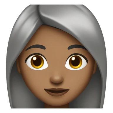 girl with brown skin, straight dark brown hair and brown eyes sticker