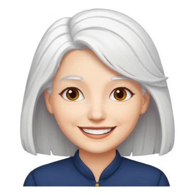 Woman: White Hair Emoji Meaning sticker