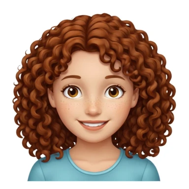 girl with brown curly hair and freckles sticker