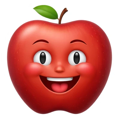 an apple clock emoji laughing with it’s eyes closed sticker