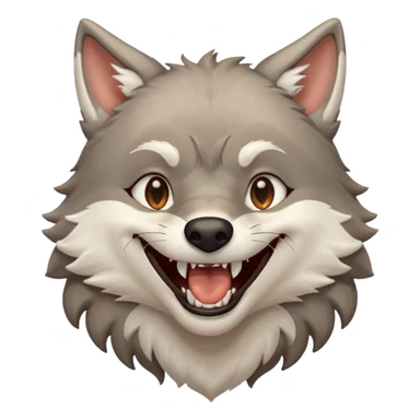 a wolf crying of laugh sticker
