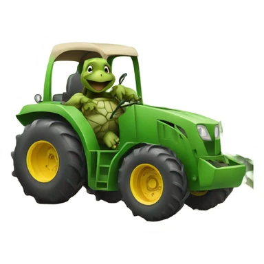 Turtle in a tractor sticker