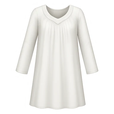 Make the nightgown white with long sleeves in the style of apple style emojis, keeping the emoji style look, with no background. sticker