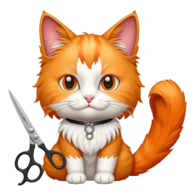 Hairdressing cat sticker