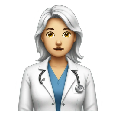 Upset women in lab coat sticker