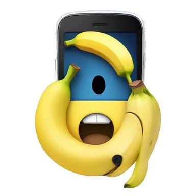 Smiley face with banana phone sticker
