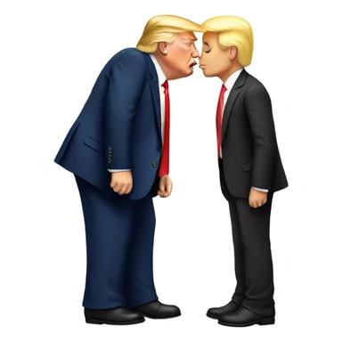 Tall white guy kissing Donald trump sticker