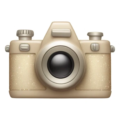 A vintage-inspired camera in soft beige with a subtle glow and sparkles. sticker