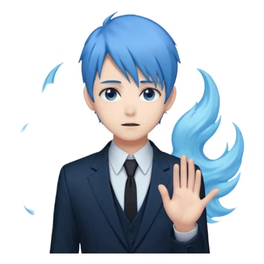 ethereal-pastel-transparent-translucent-gorgeous-spectral-dark-greyish-blue-whitish-gloomy-spectral-anime-poltergeist-man-with-blue-hair-with-a-beautiful-black-suit sticker