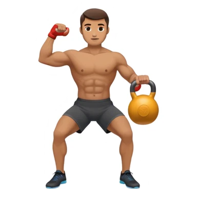 man doing kettlebell swings sticker