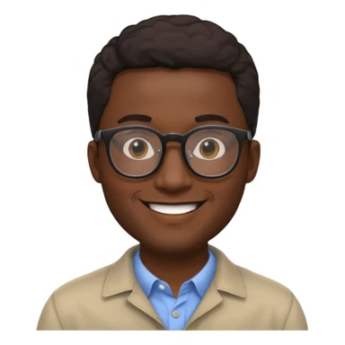 bold and wearing glasess black man sticker