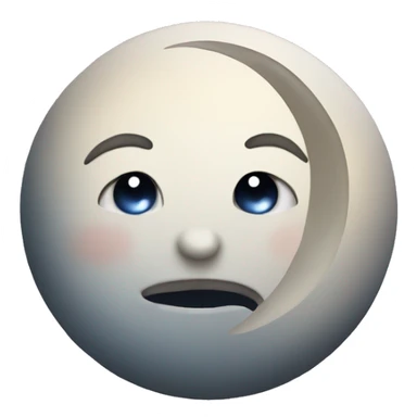 Moon astrology symbol with cute face sticker