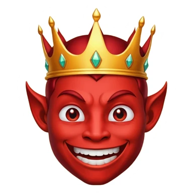 Devil with golden crown hat sticker