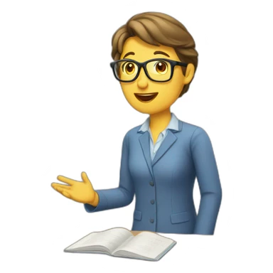 Teacher explaining sticker