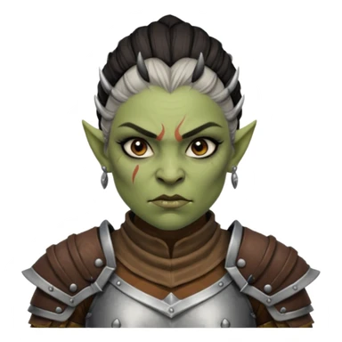 ESO female orc warrior with lashes and earrings sticker