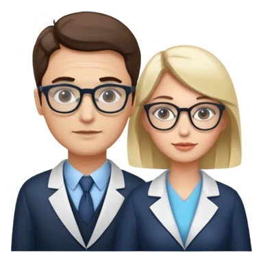 Perfect love. Psychologist girl and a futurologist man sticker