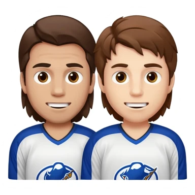 Ice Hockey brothers long hair missing teeth  sticker