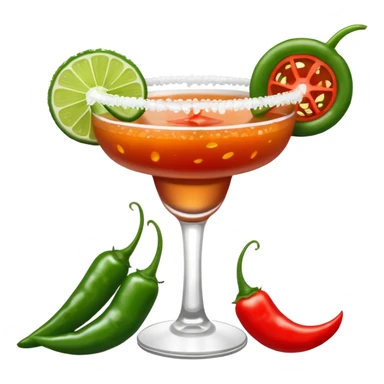 Spicy margarita with jalapeños and a tajin rim sticker