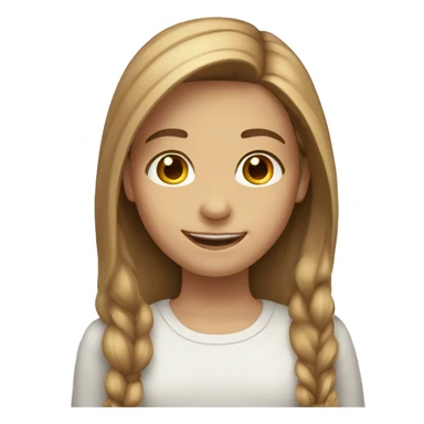 smiling girl with long hair hazel eyes light brown highlighted hair sticker