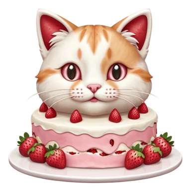 Close-up cinematic shot of a cat tasting strawberry cake, creamy frosting on its paws, dramatic soft lighting, warm tones, ultra detailed fur, shallow depth of field, professional photography style
, sticker
