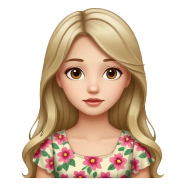 pretty girl with long hair and highlights makeup 🐬 sticker