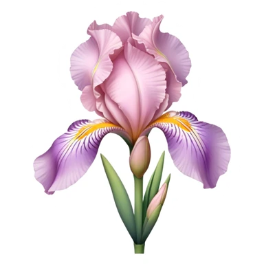 single Soft Pink Iris, straight stem sticker
