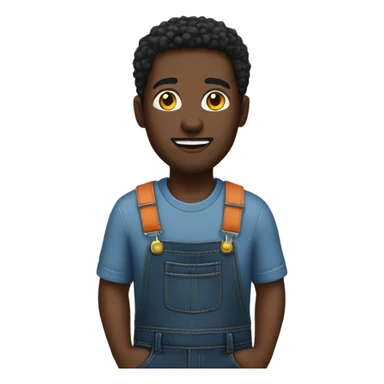 Blk guy in overalls  sticker