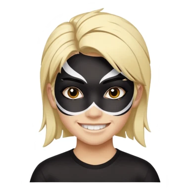A black hair teen supporter with bold full-face paint, smiling with fierce team spirit. blonde hair sticker