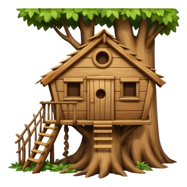 letter W on the side wall of a treehouse in a tree sticker