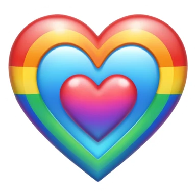 a heart but with the pride flage colors sticker