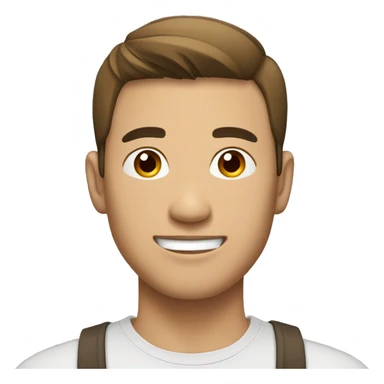 Handsome Asian man with a casual outfit on, brown hair and muscular sticker