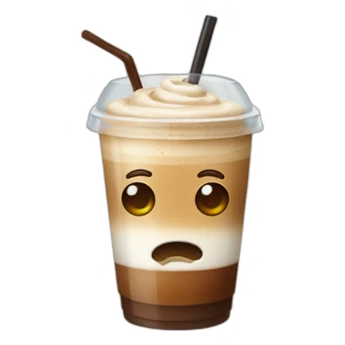 Icedcoffee with bow and face  sticker