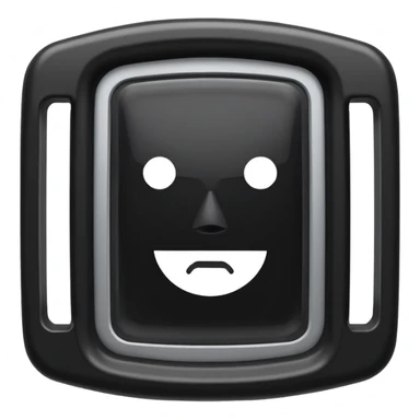 black riot shield with a rectangular viewing window at the top, with the word RCR in white, apple emoji style sticker