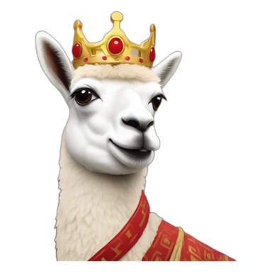 Lama rouge avec une couronne sticker