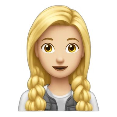 Blond girl looking at watch sticker