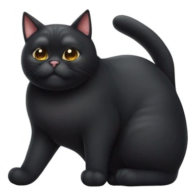 Insanely Super obese black cat  sticker