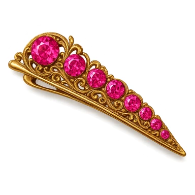 pink jeweled hairpin, luxurious and bold sticker