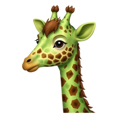 Green Feathered giraffe sticker