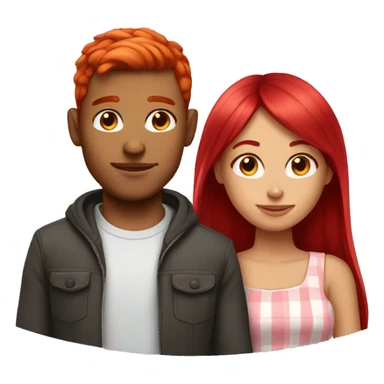 Cherry red hair girl with her boyfriend sticker