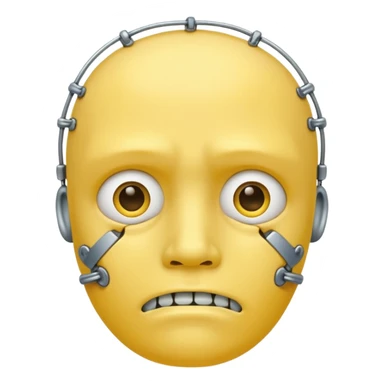 Yellow sad face with braces sticker