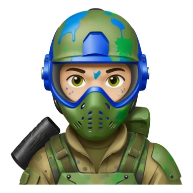 paintball player face distinct sticker