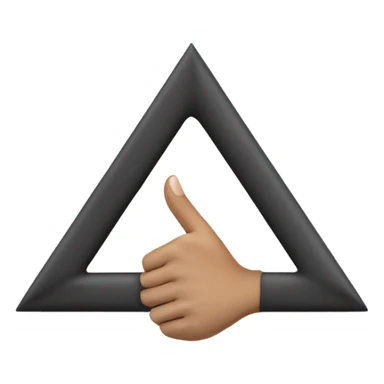 2 hands make A simbol like create Triangle simbol using thumb and index finger sticker
