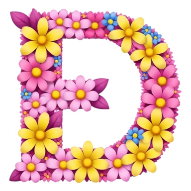 letter made of flowers sticker